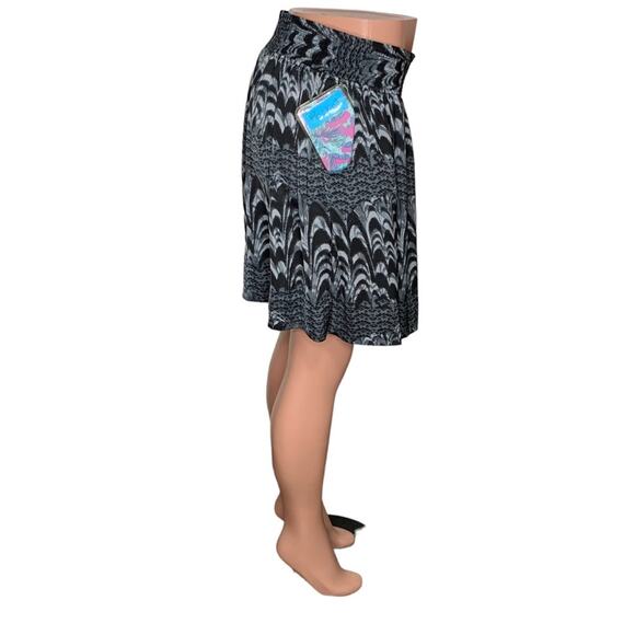 Banana Republic Skirt Elastic Waistband Side Pockets Black/Gray Size L - Picture 7 of 12